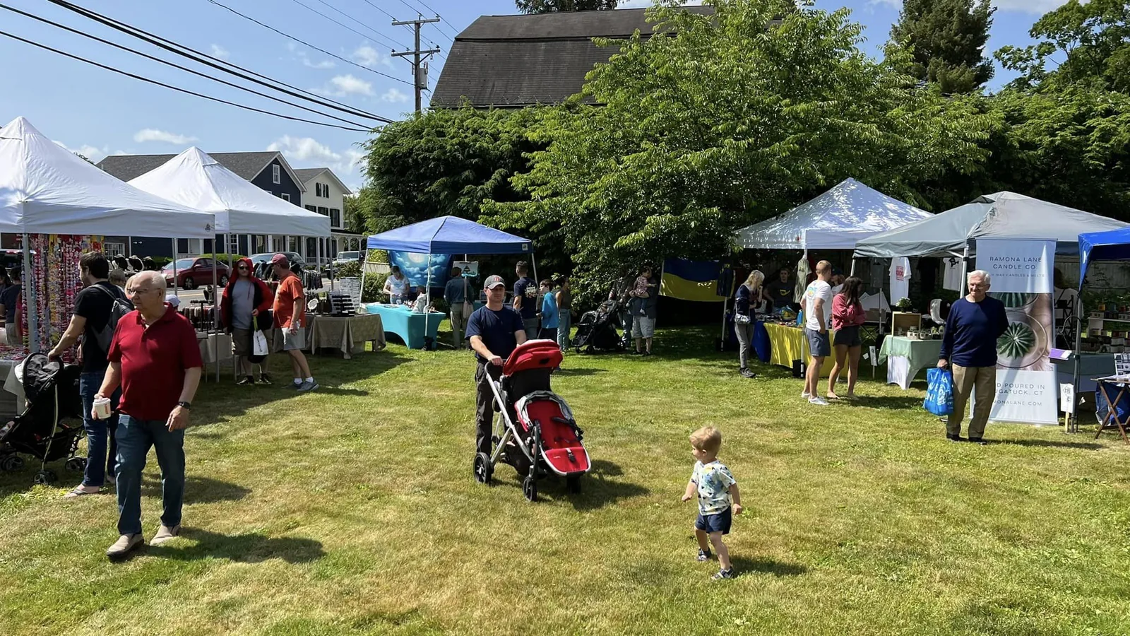Cheshire Strawberry Festival in Cheshire , CT - food and drink stalls and crowds (photo 2 of 4)