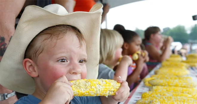 Eden Corn Festival in Eden , NY - food and drink stalls and crowds (photo 2 of 4)