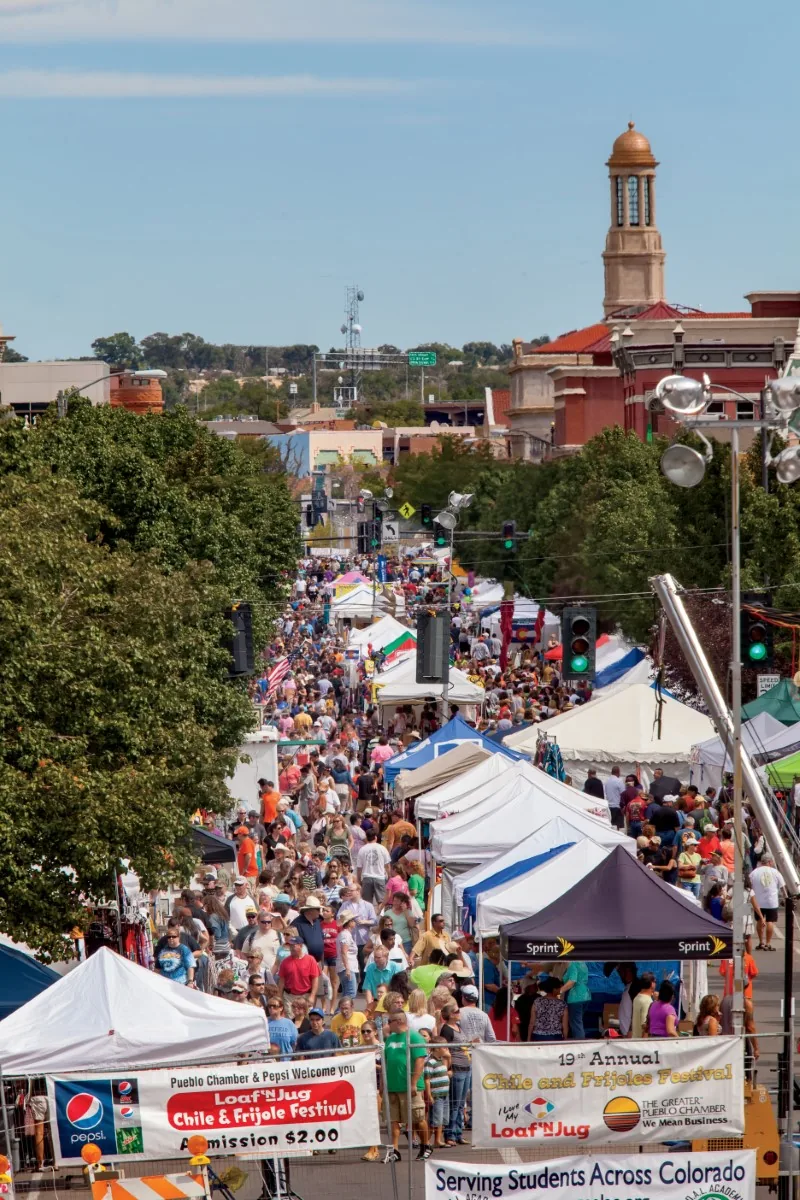 Pueblo Chile and Frijoles Festival in Pueblo , CO - food and drink stalls and crowds (photo 2 of 4)