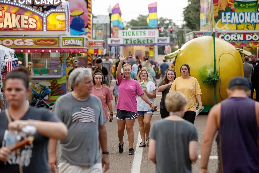 Tennessee Soybean Festival in Martin , TN - food and drink stalls and crowds (photo 2 of 4)