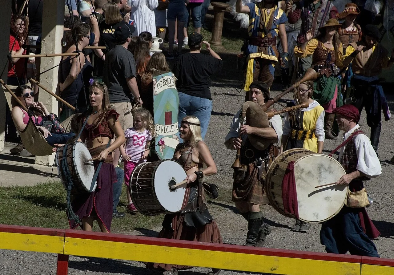 Pittsburgh Renaissance Festival in West Newton, PA - costumed crowds and stalls (photo 2 of 6)