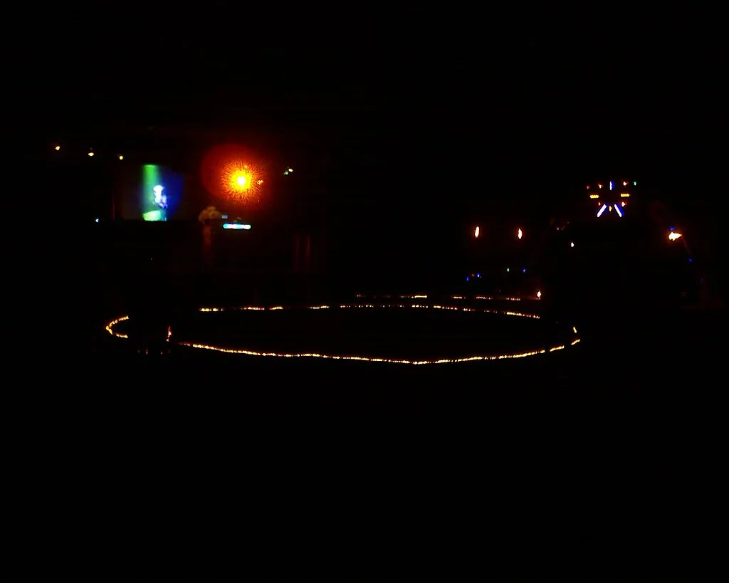 The stage at night, Playa del Fuego