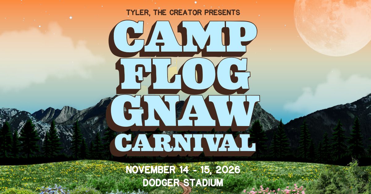 Camp Flog Gnaw Carnival, official poster and event artwork