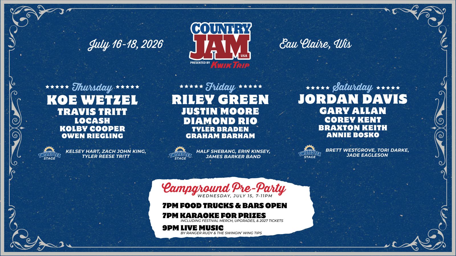 Country Jam USA, official poster and event artwork