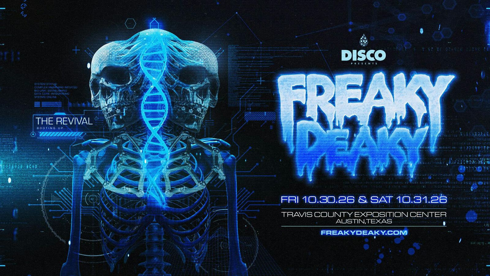 Freaky Deaky, official poster and event artwork