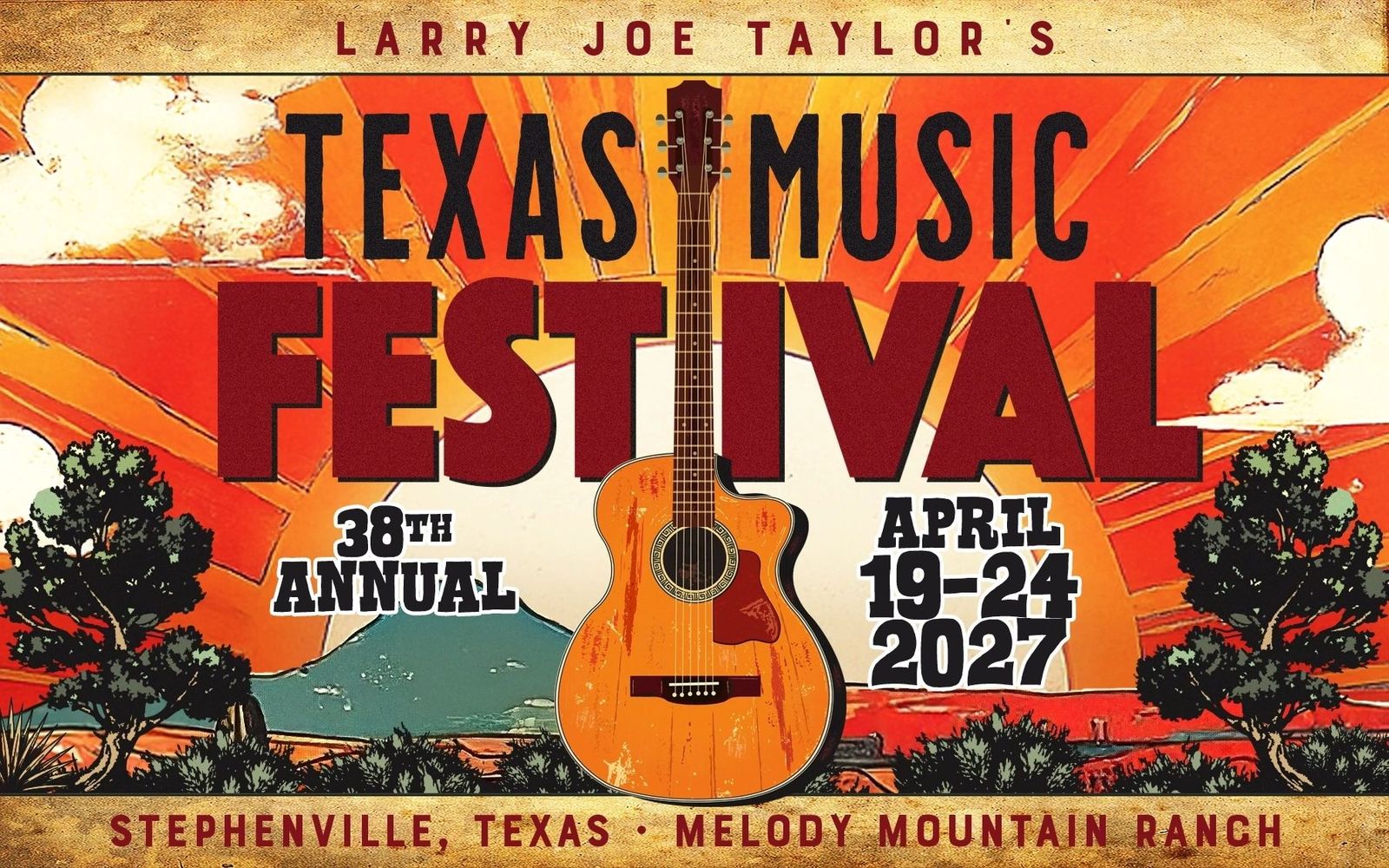 Larry Joe Taylor's Texas Music Festival, official poster and event artwork