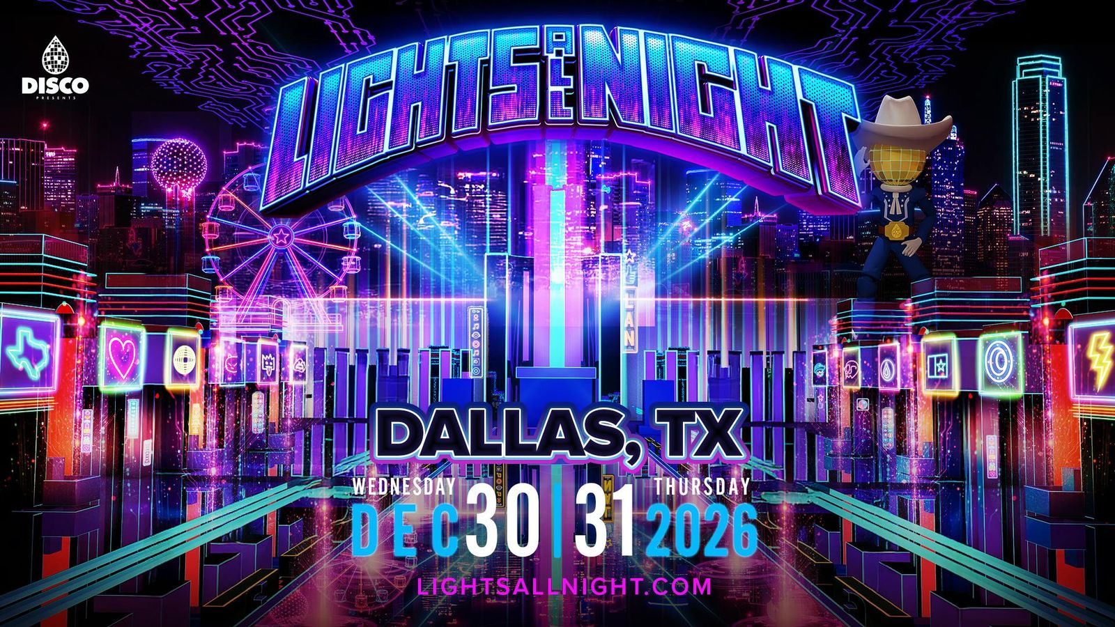 Lights All Night, official poster and event artwork