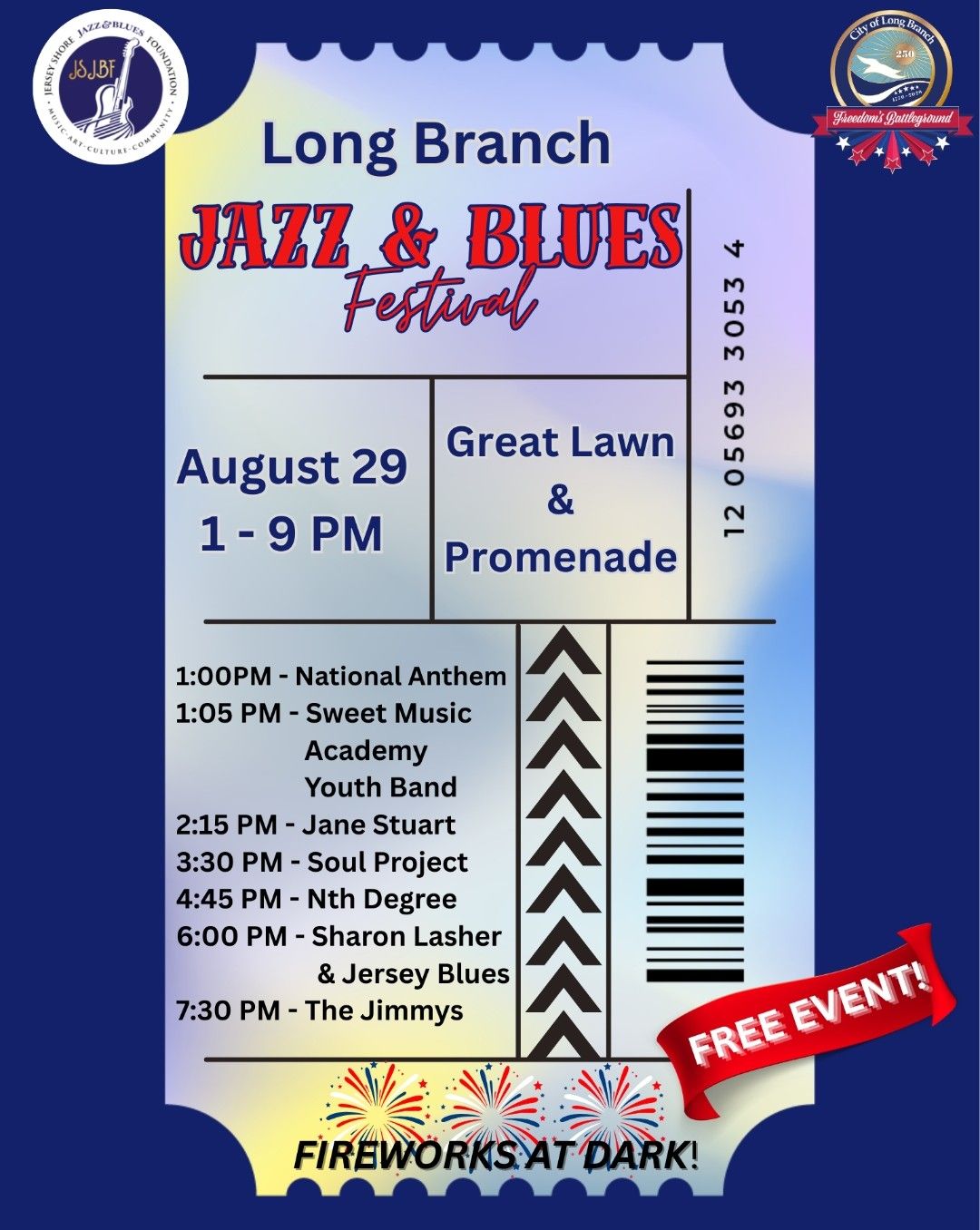 Long Branch Jazz and Blues Festival, official poster and event artwork