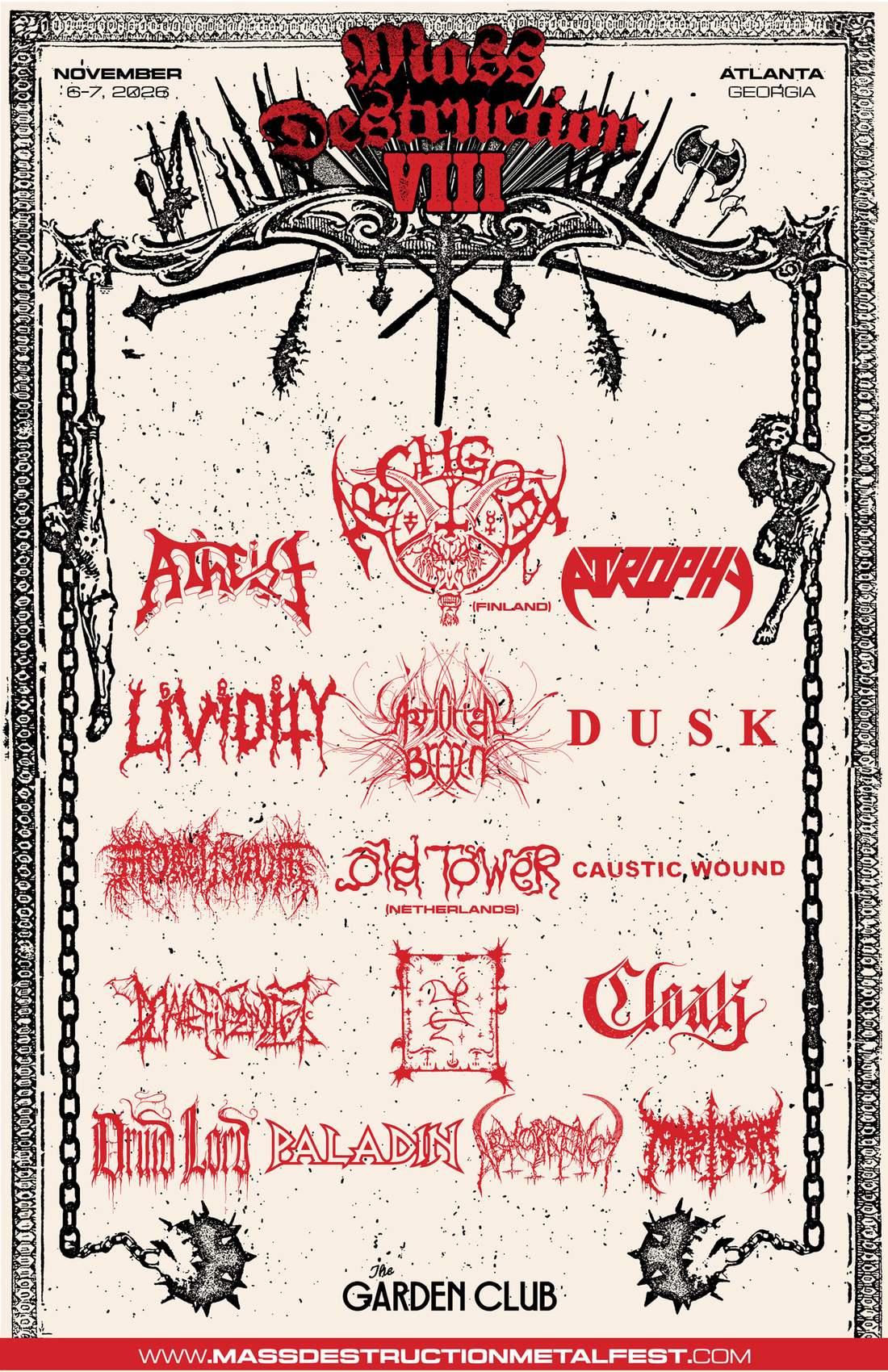 Mass Destruction Metal Fest, official poster and event artwork