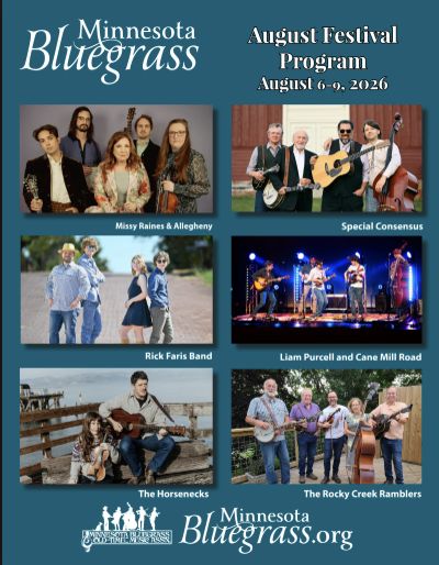 Minnesota Bluegrass & Old-Time Music Festival (August Fest), official poster and event artwork