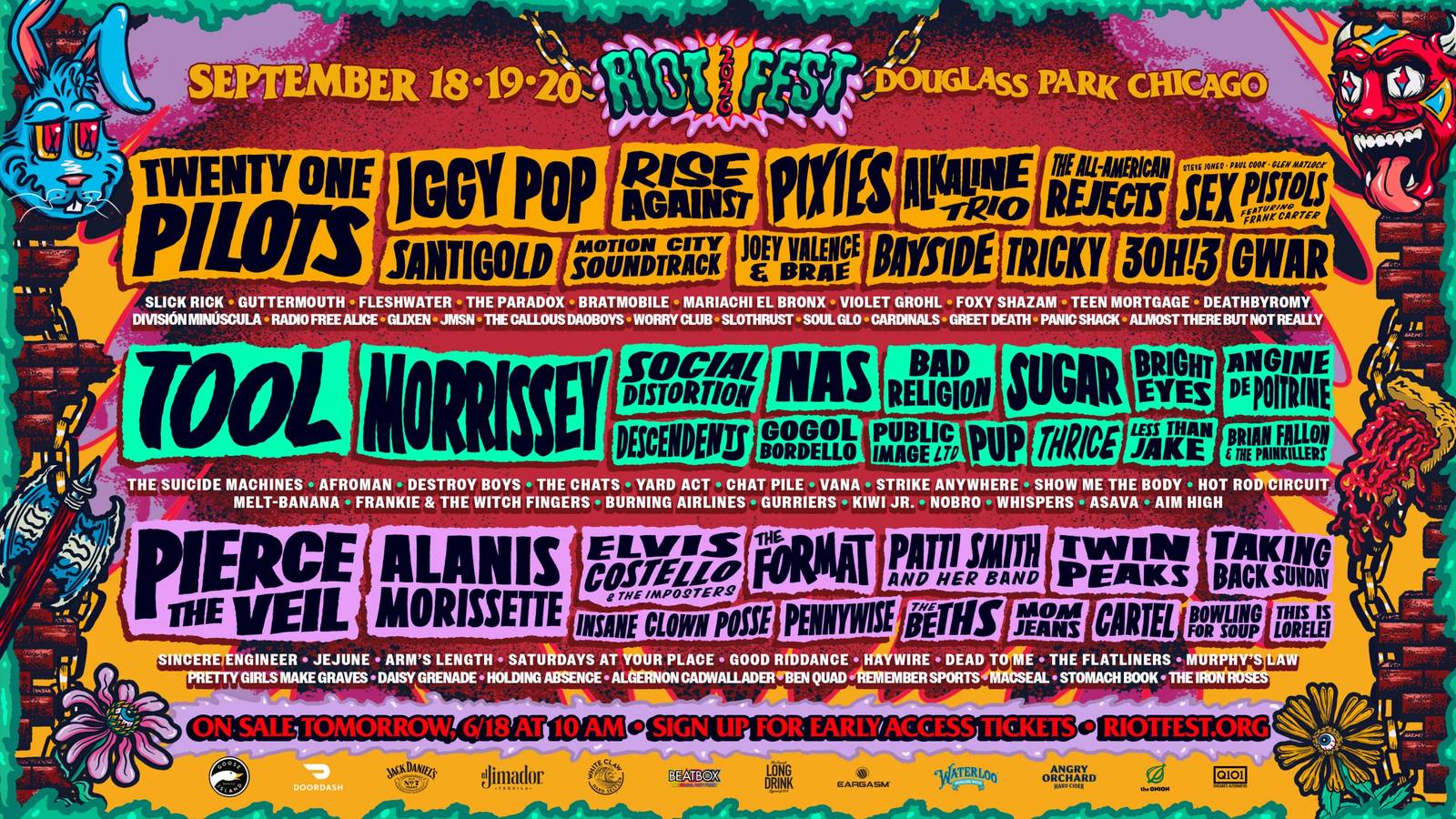 Riot Fest, official poster and event artwork