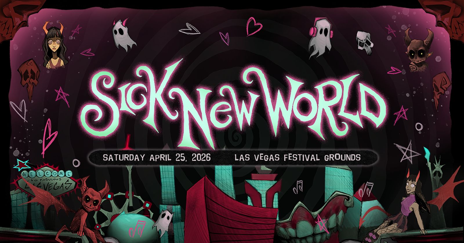 Sick New World, official poster and event artwork
