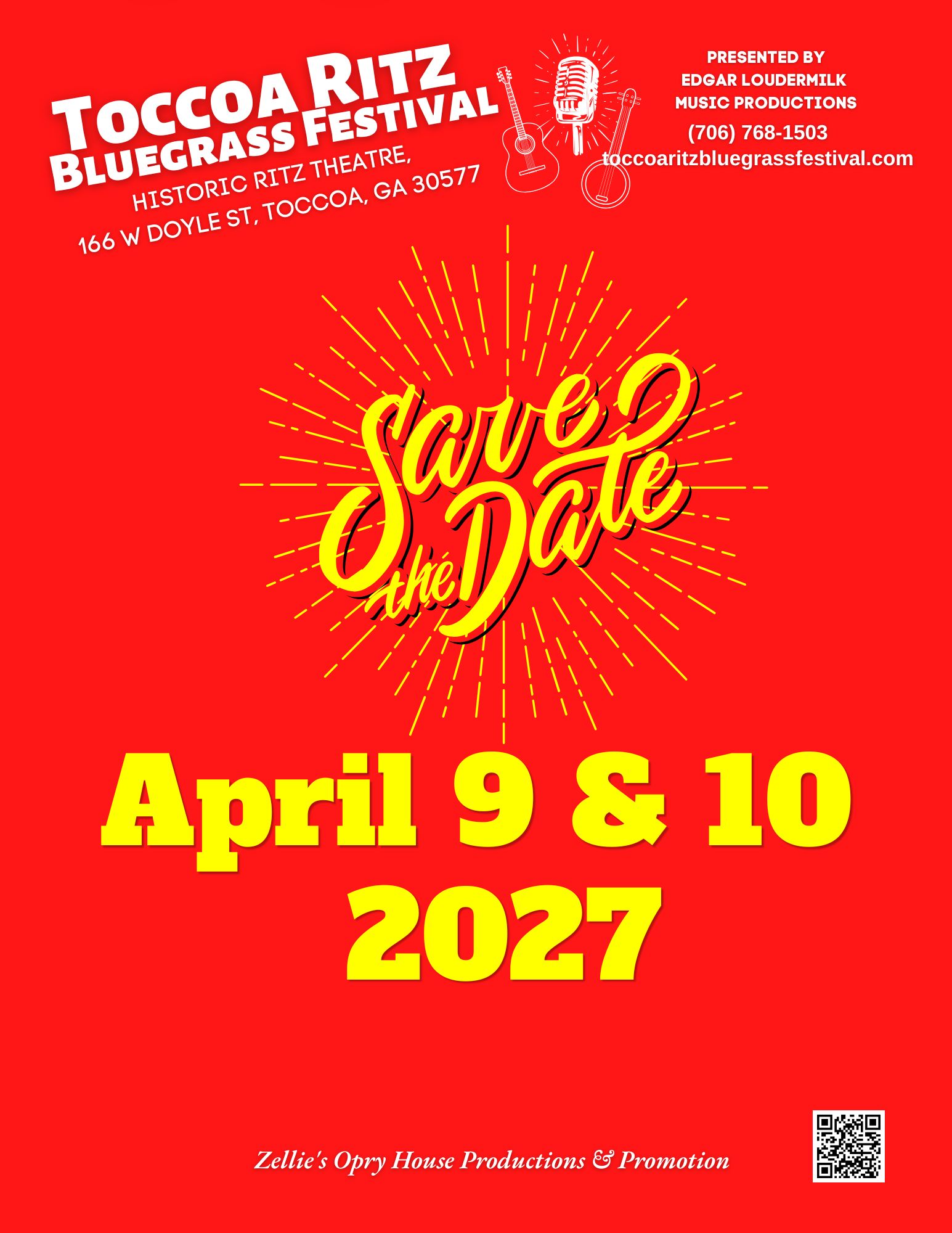 Toccoa Ritz Bluegrass Festival, official poster and event artwork