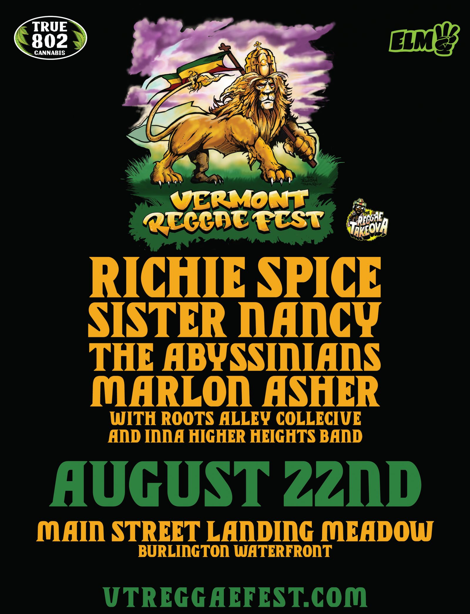 Vermont Reggae Fest, official poster and event artwork