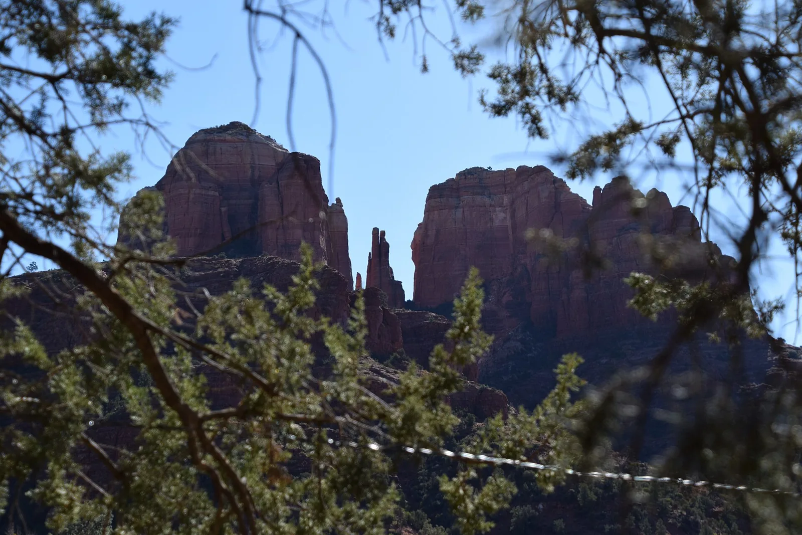 Cathedral Rock rising over Oak Creek at Crescent Moon Ranch, Sedona