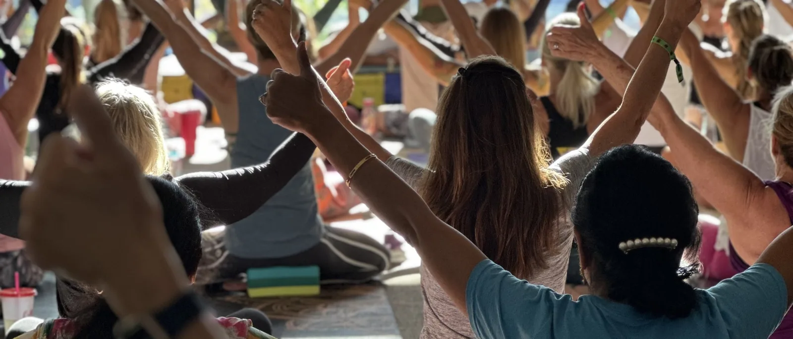 Practice moment at Telluride Yoga Festival photographed by Allison Bills