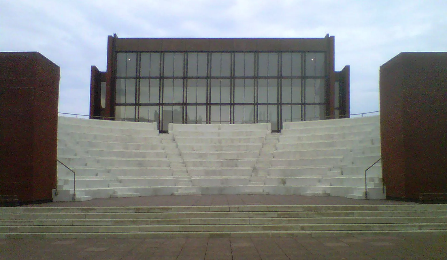 The outdoor amphitheatre steps at Krannert Center, University of Illinois