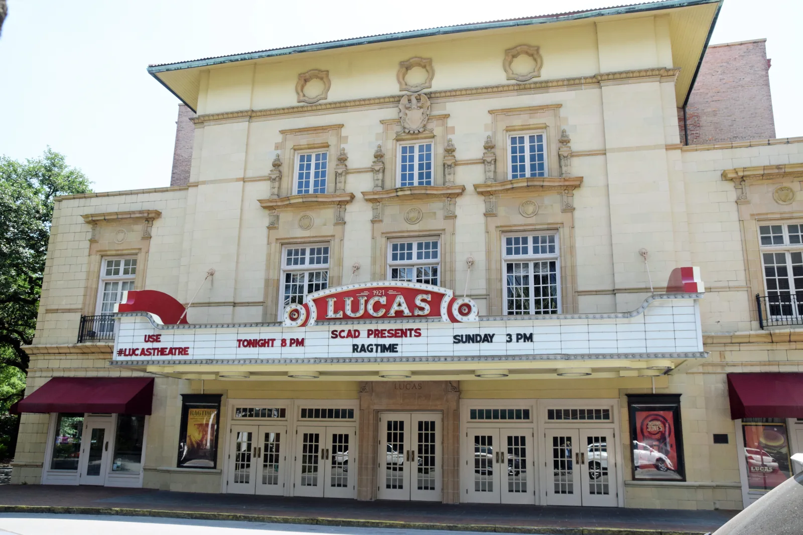 The Lucas Theatre for the Arts marquee and facade in Savannah