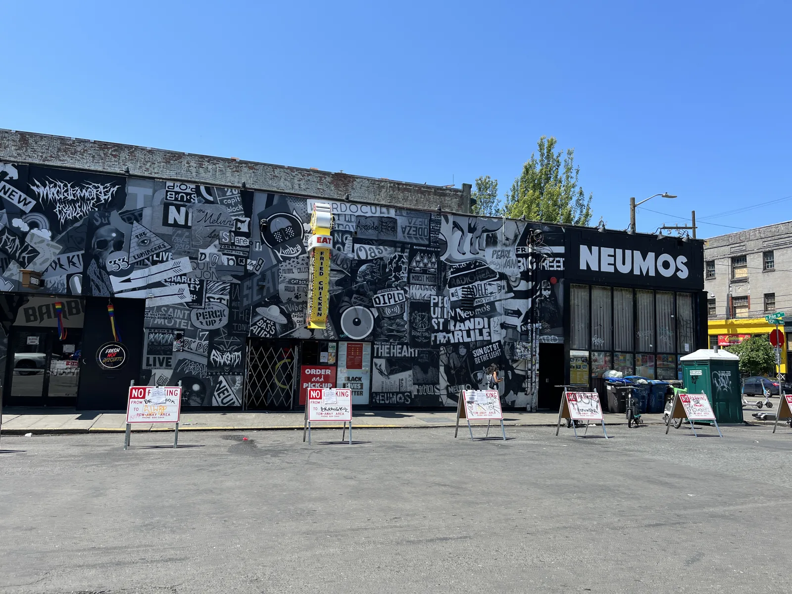 The mural-covered front of Neumos on Capitol Hill, Seattle