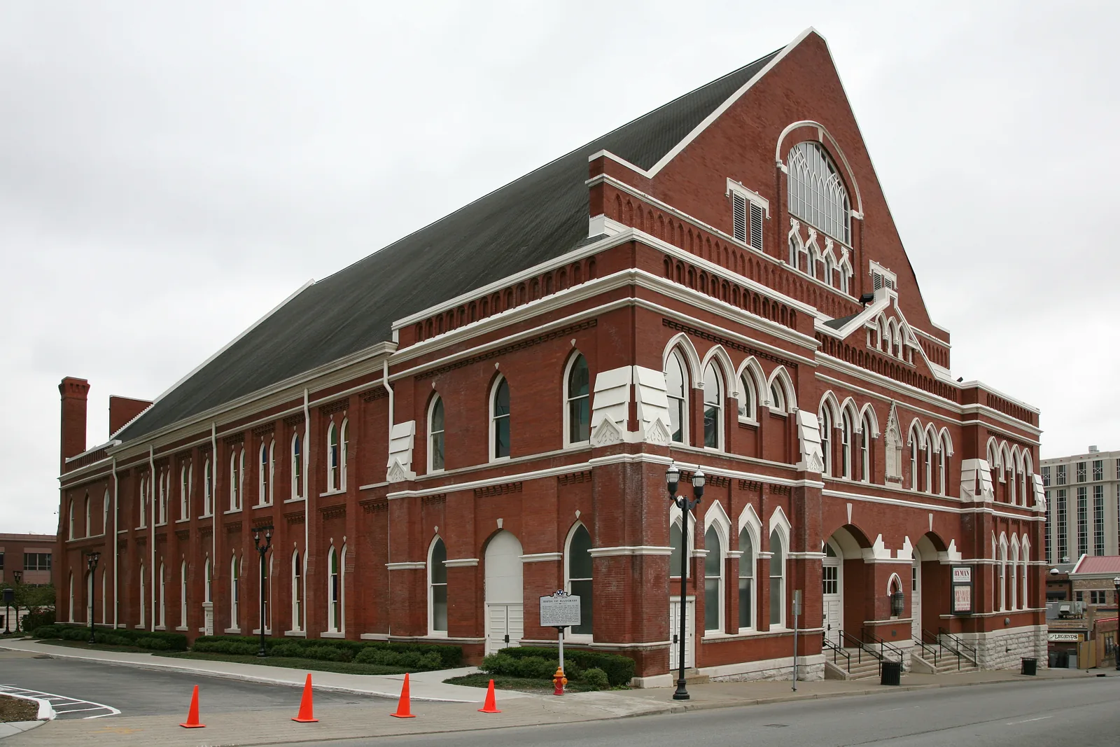 The red brick Ryman Auditorium in downtown Nashville
